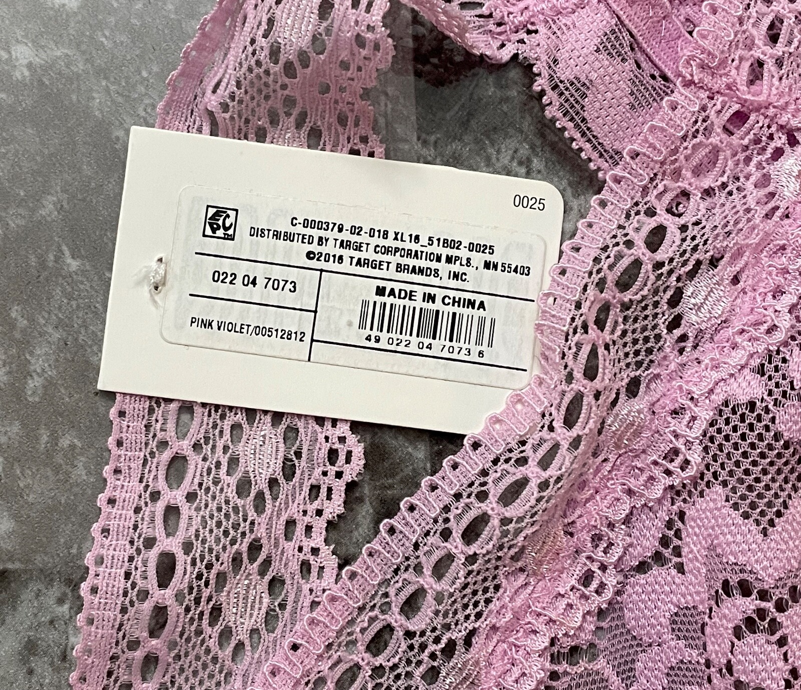 NWT XHILARATION M LILAC LAVENDER VIOLET FLORAL LACE BOW CHEEKY THONG PANTIES