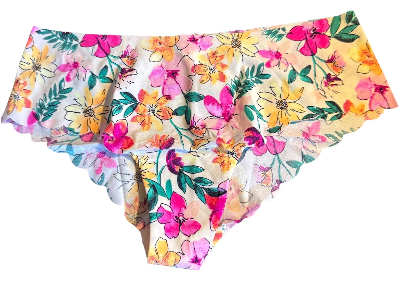 Victoria’s Secret Large Silky Smooth Floral Tagless Scallop Cheeky Tanga Panty