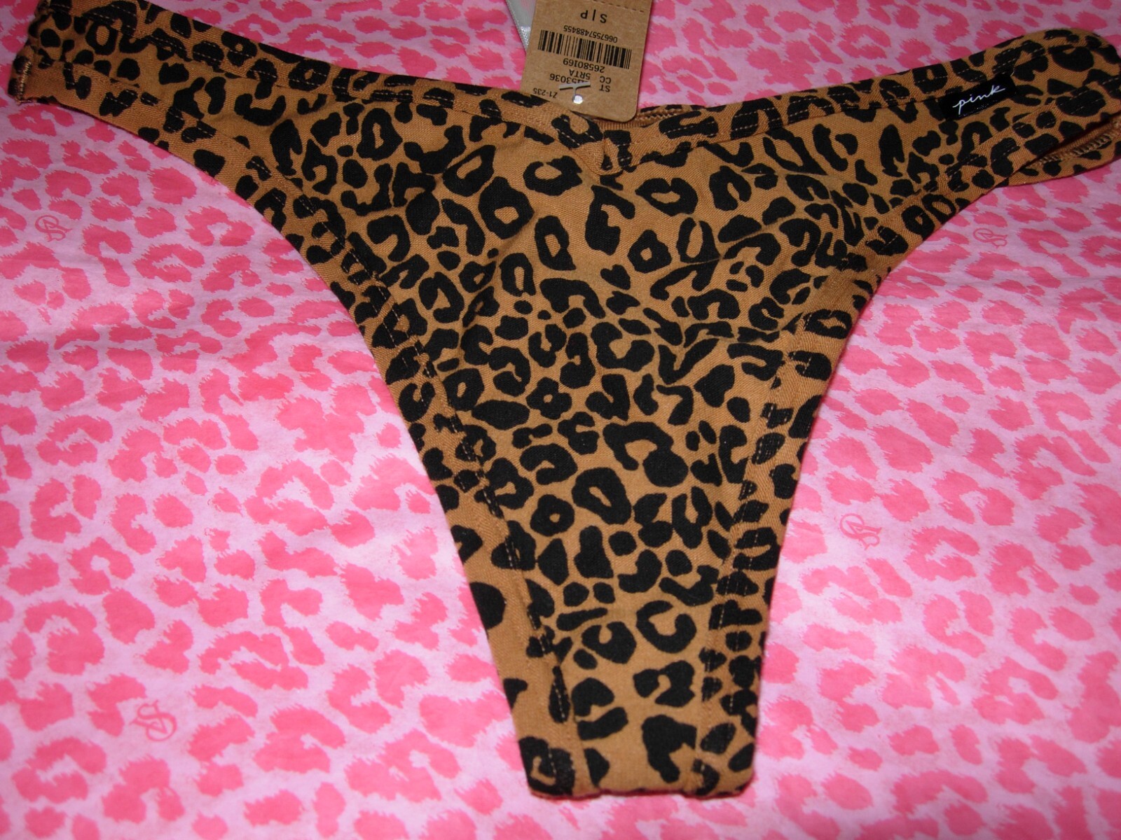 Victorias Secret PINK Sexy Thong String V-Cut LOGO Cheetah Animal XS S M XL XXL