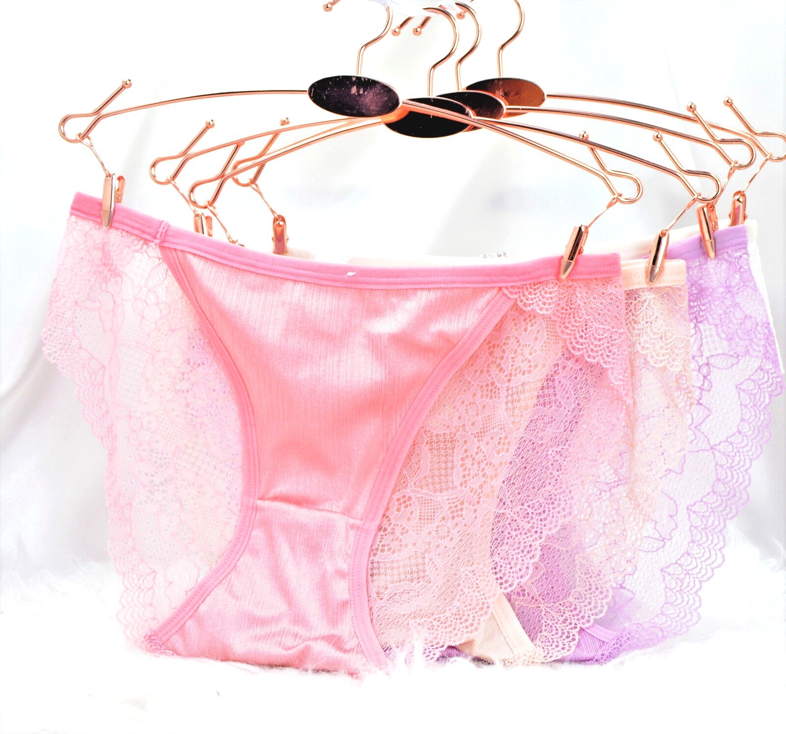 Silky Soft Satin Front panties Lace back ladies cheeky String Bikini sz S 20-34″