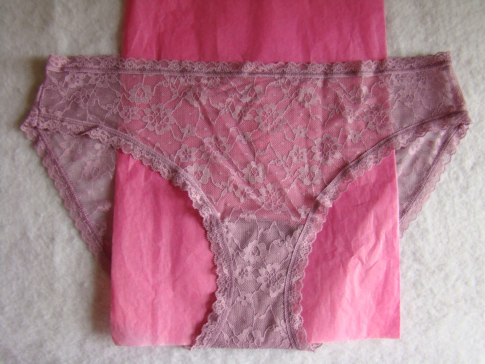 New Victoria’s Secret Light Purple Floral Lace with Lace Trim Bikini Panty