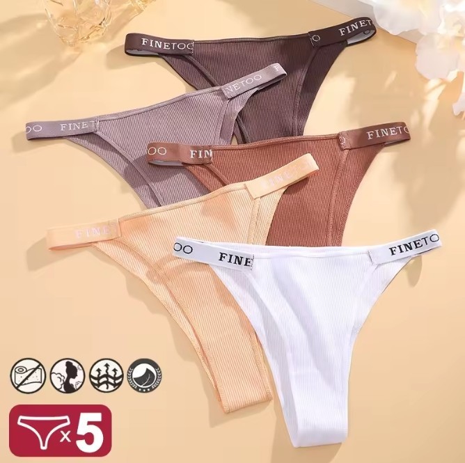 5pcs Pack Panties Underwear Low Waist Lingerie Stripper Exotic Valentines