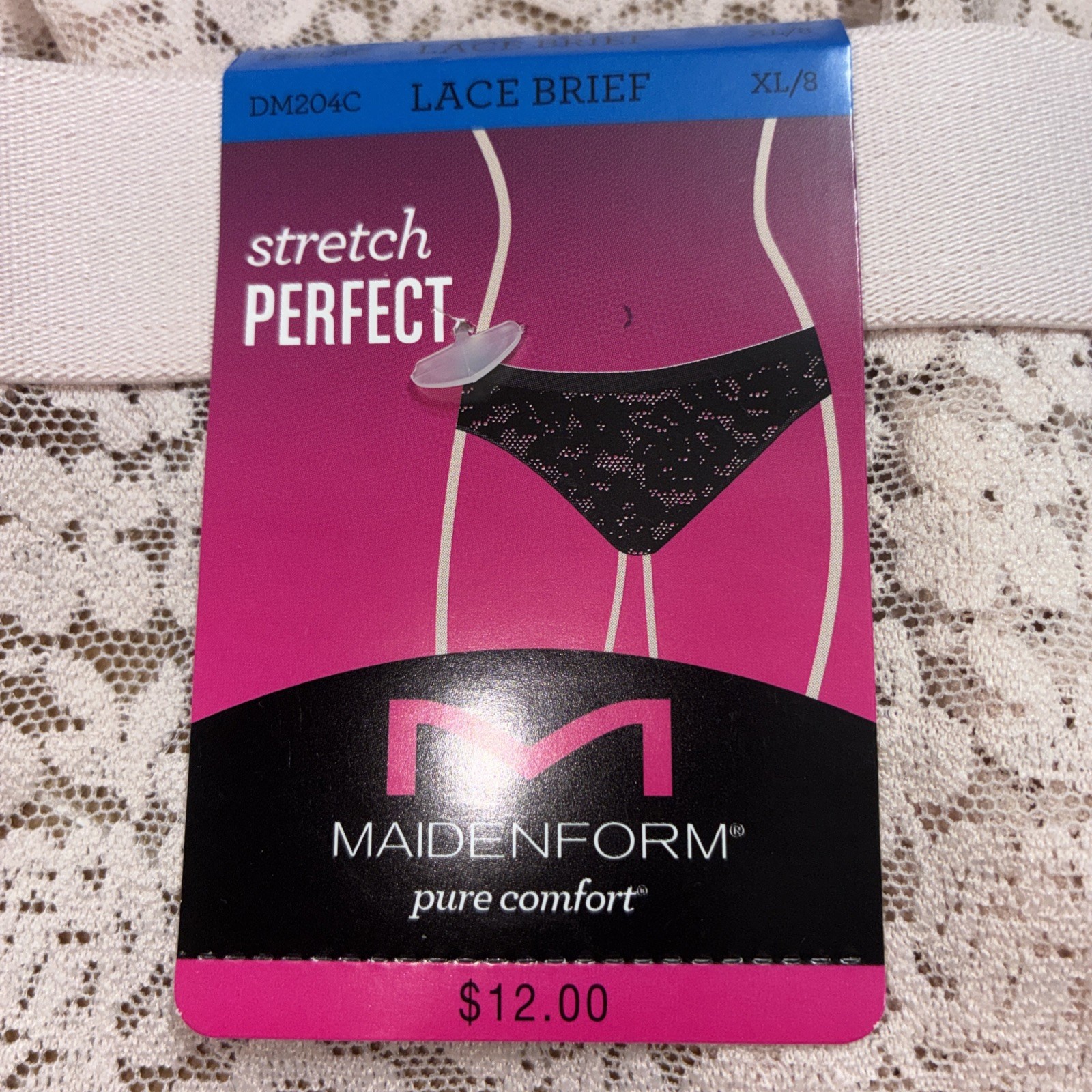Maidenform Lace Brief 2 Pack Women’s Stretch Pure Comfort Panties Size 8 XL