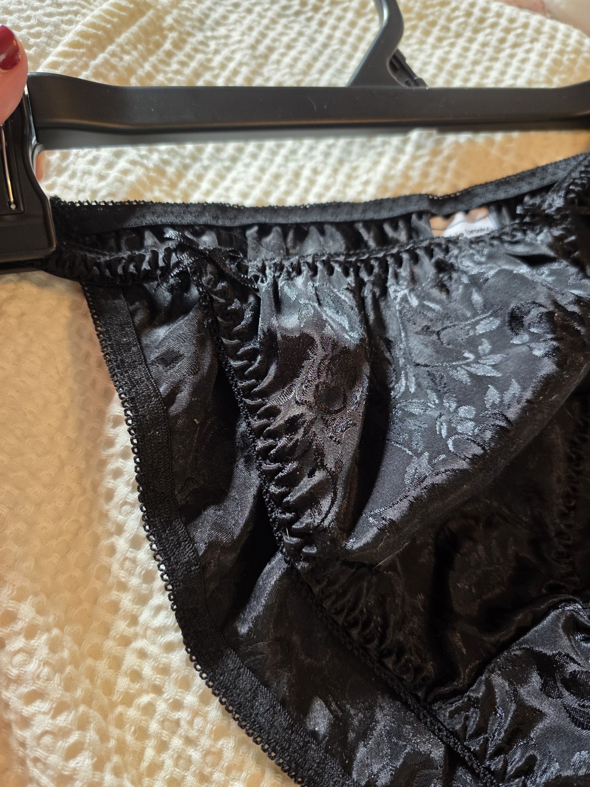 RARE 90s Vintage Bobbie Brooks Satin String Bikini Panties Size 7 Large