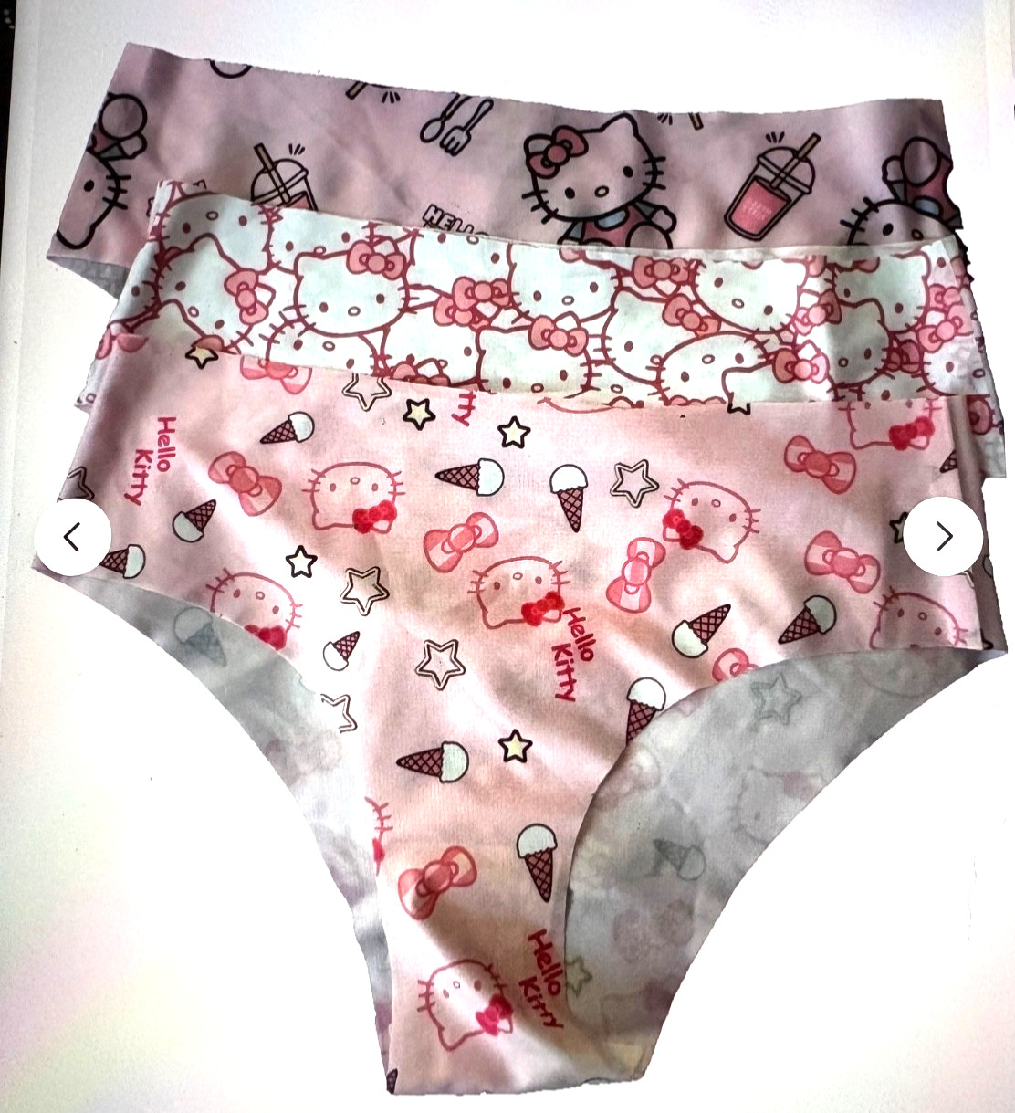 Sanrio Hello Kitty Pink Cute Cartoon Kawaii Brief Panties – 3 pack Large