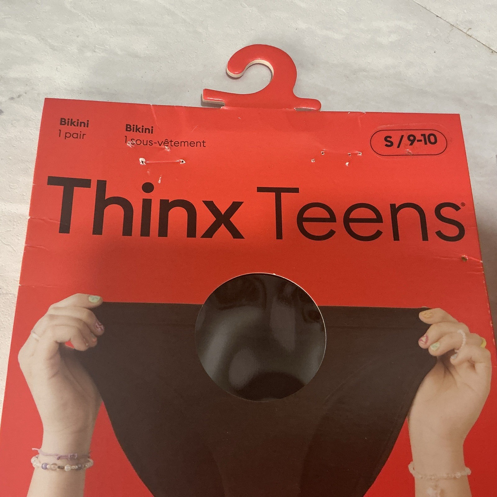 Thinx Teens Bikini Leakproof 12 Hr. Period Underwear 2-Black 1-Stars Sm9-10 READ