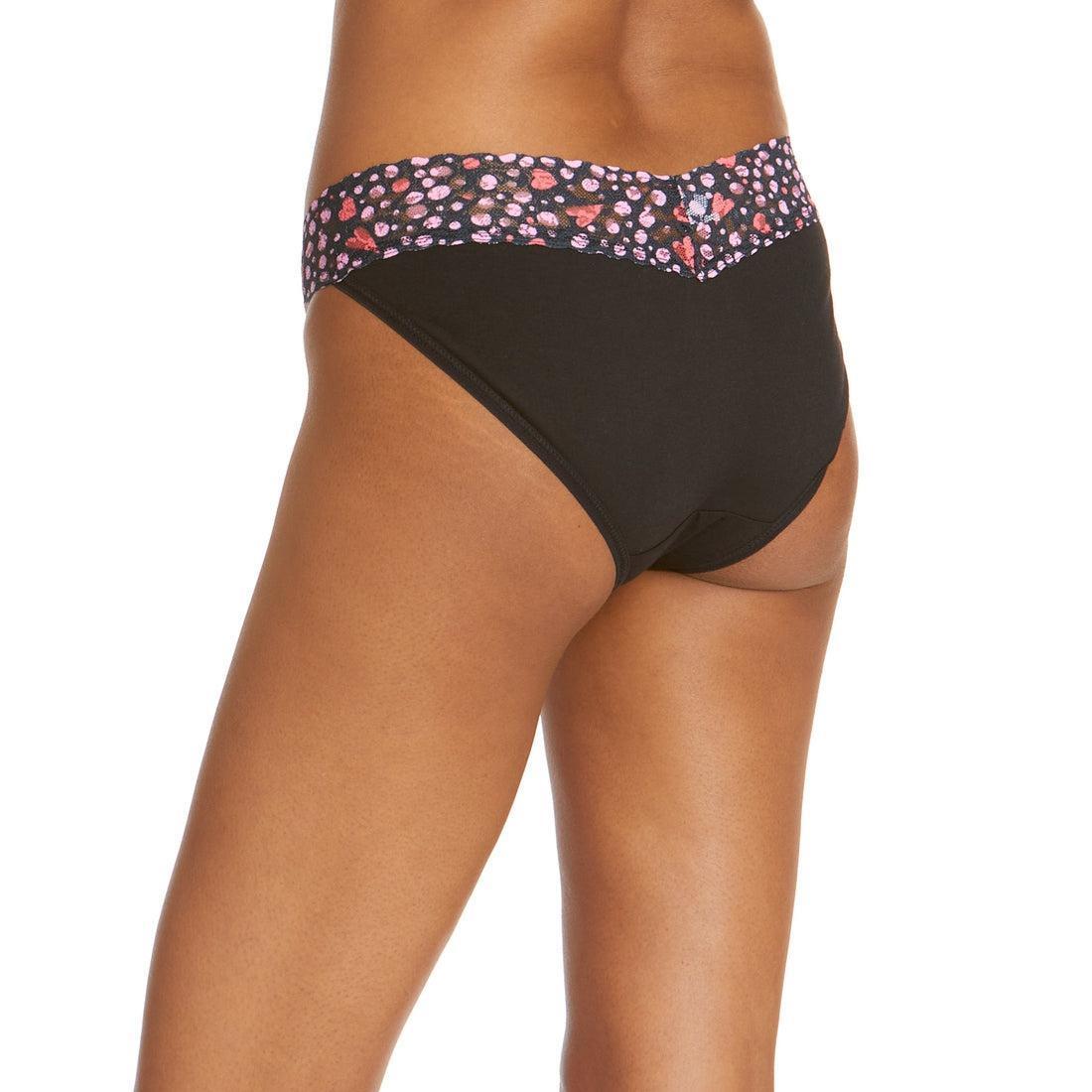hanky panky 298416 Women Low Rise Thong Black/Love Nest One Size