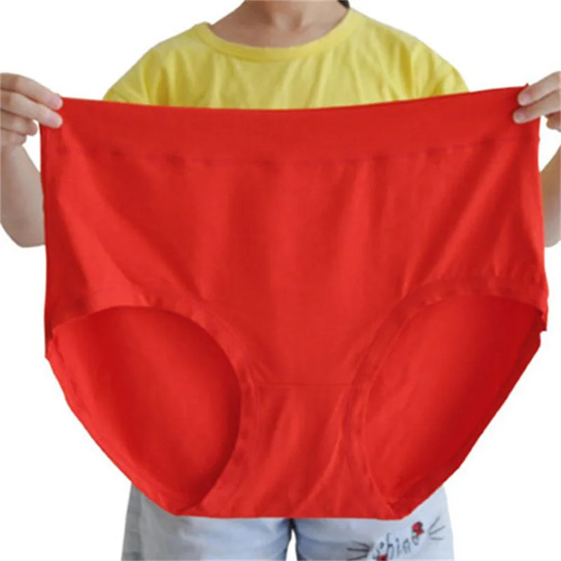 Plus Size Panties Women Milk Silk High Waist Breathable Soft Briefs 150kg