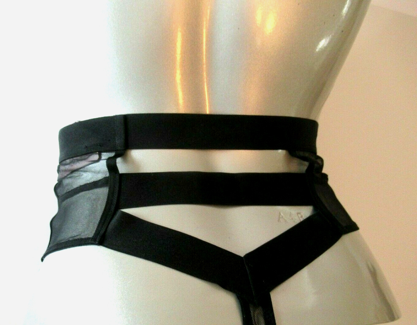 Victorias Secret Sexy Floral Silver Black CutOut Back High-Waist Thong XS