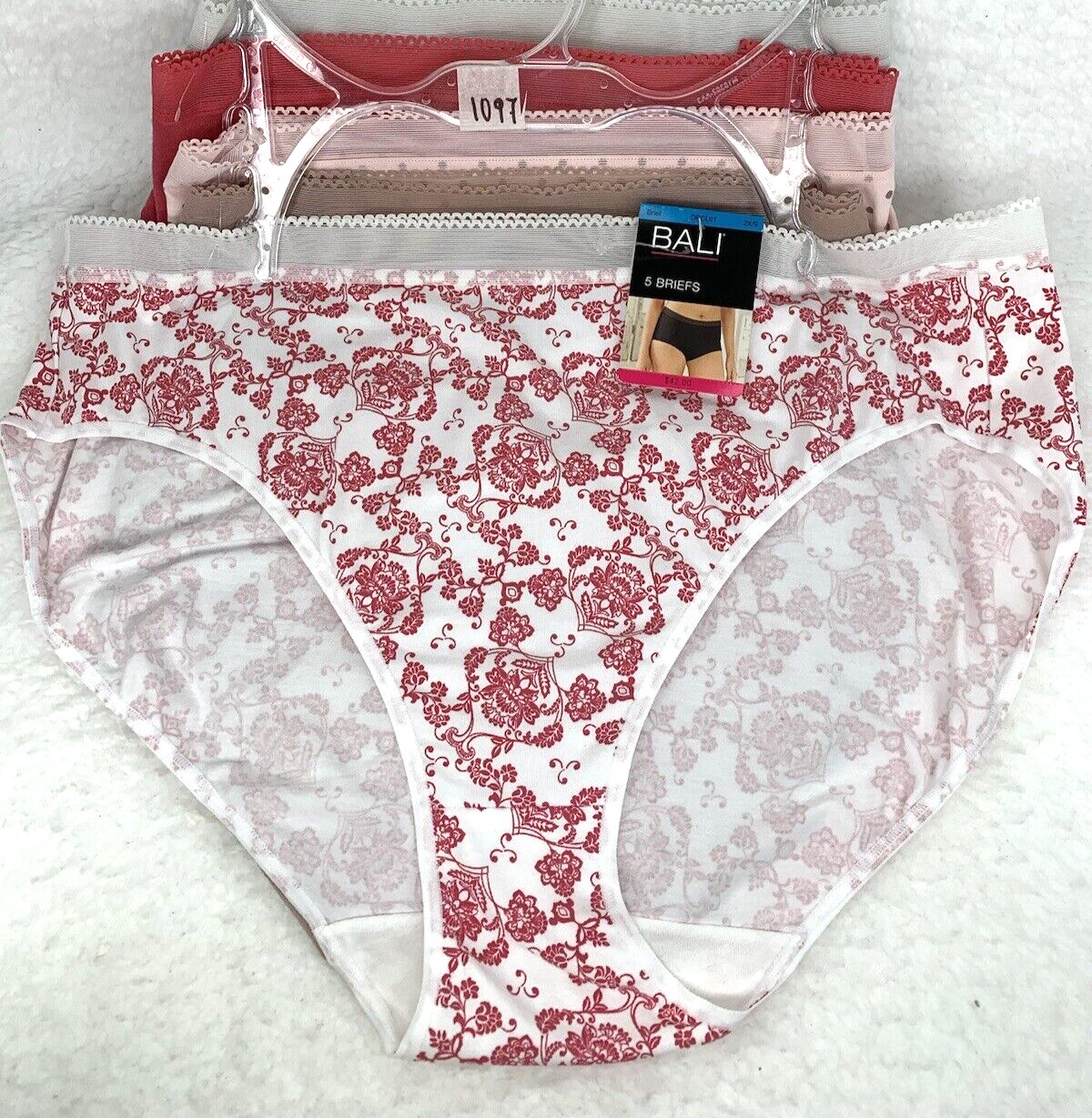 Bali Intimates Women’s Hi-Cut Briefs SZ 9 2XL Cotton 5-Pk Stretch Print Multic..