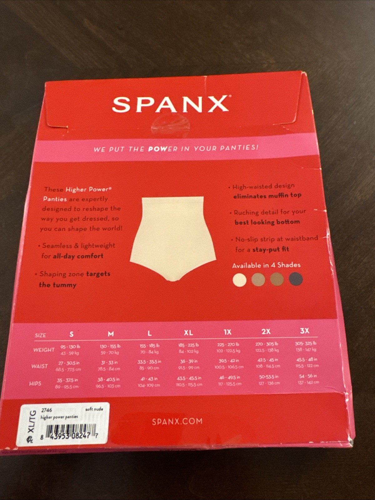 SPANX Women’s Soft Nude Seamless Power High-Waisted Brief Panties Size XL