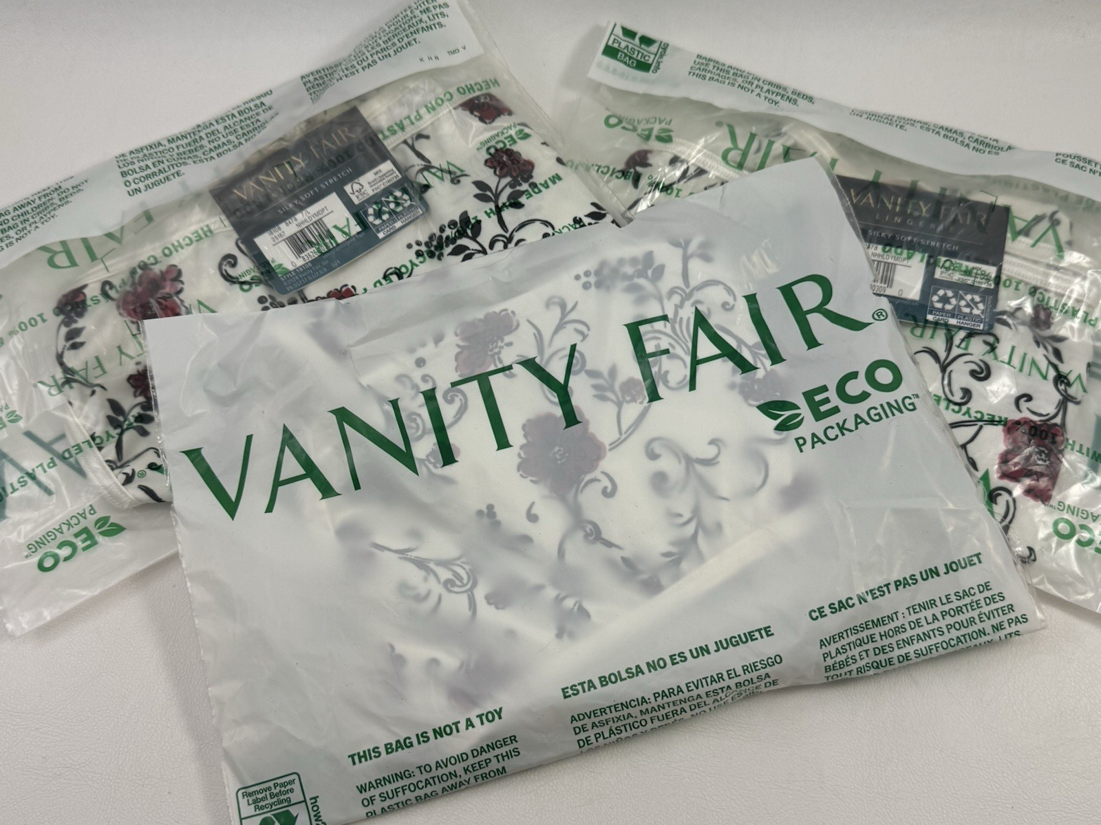 Lot 3 Vanity Fair Lingerie Illumination String Bikini 7/L flowers NWT