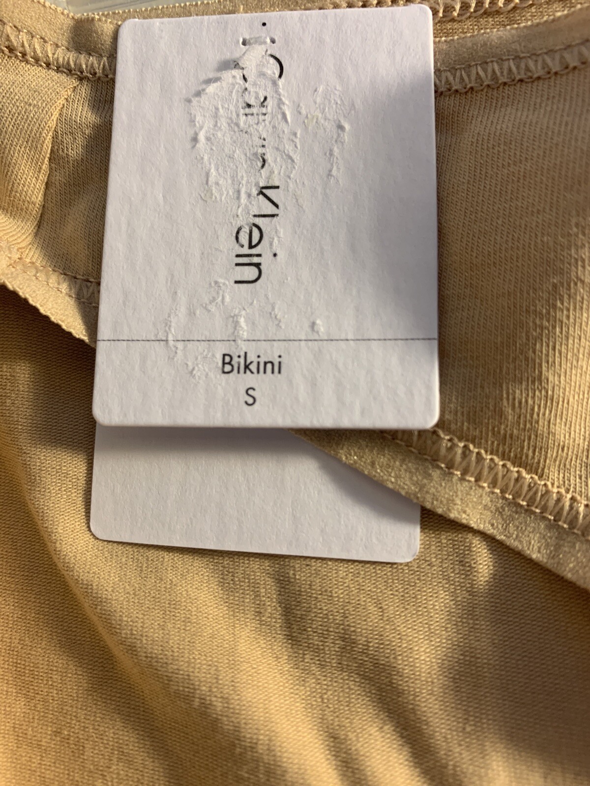 Calvin Klein Pure Seamless Bikini Panty Underwear Small Beige Cotton QD3644