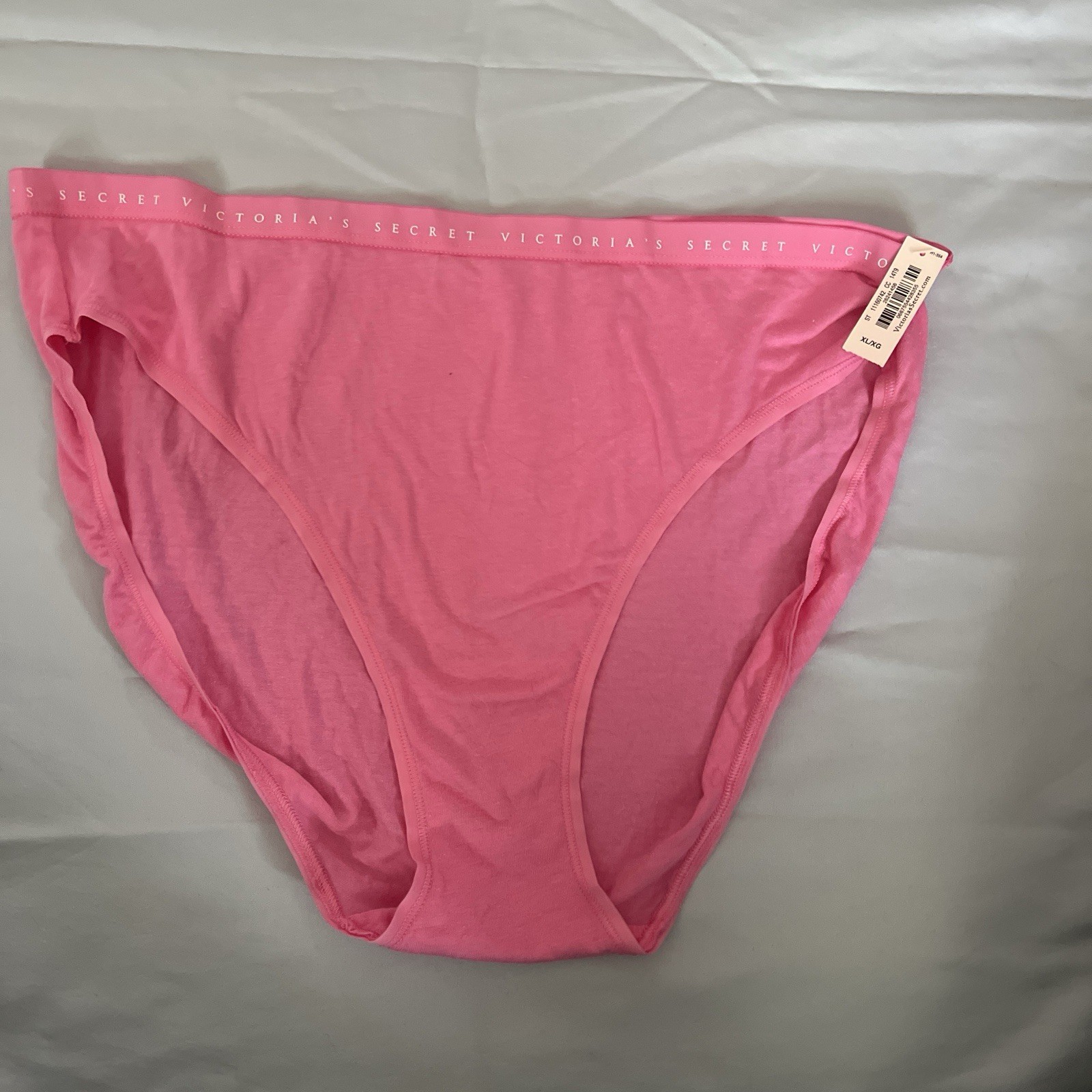 VICTORIA’S SECRET LOGO WAIST COTTON BRIEF PANTY XL ROSE PINK NWT