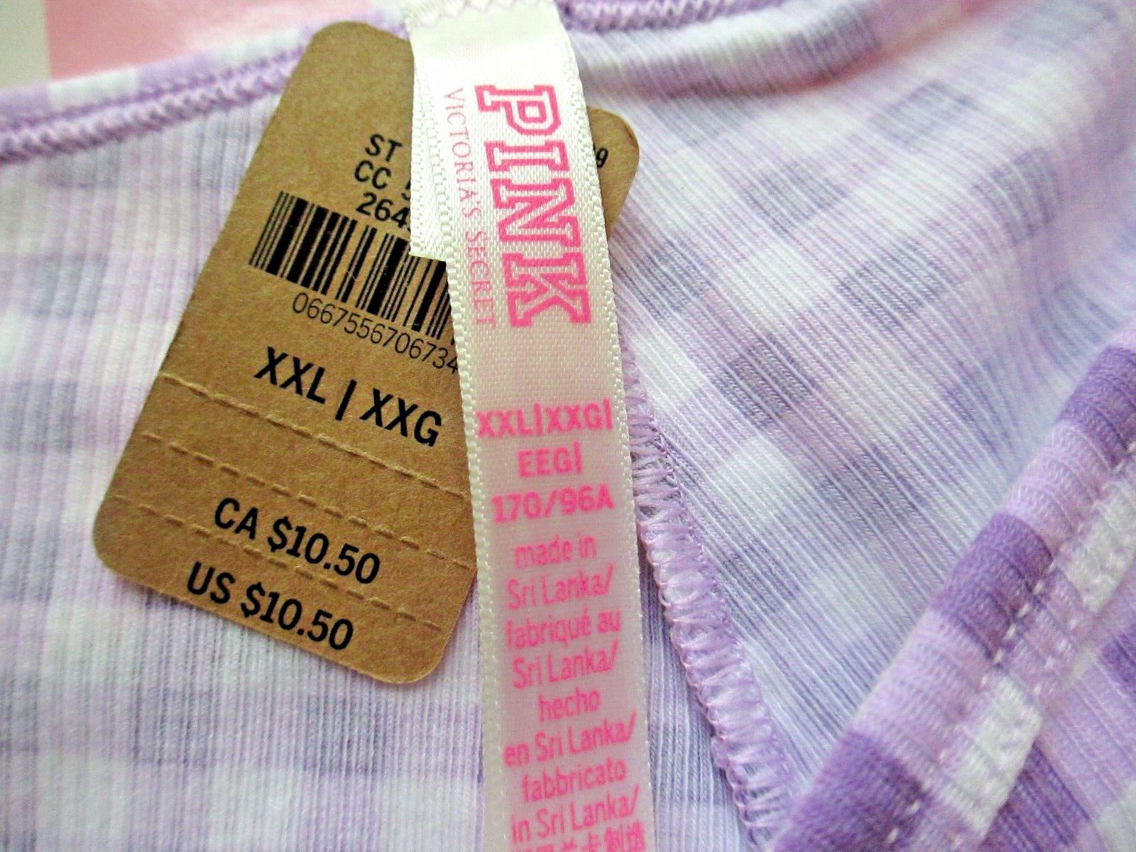 VICTORIA’S SECRET PINK Cotton Cheekster Cheeky Panty 2XL Purple Gingham VS NWT