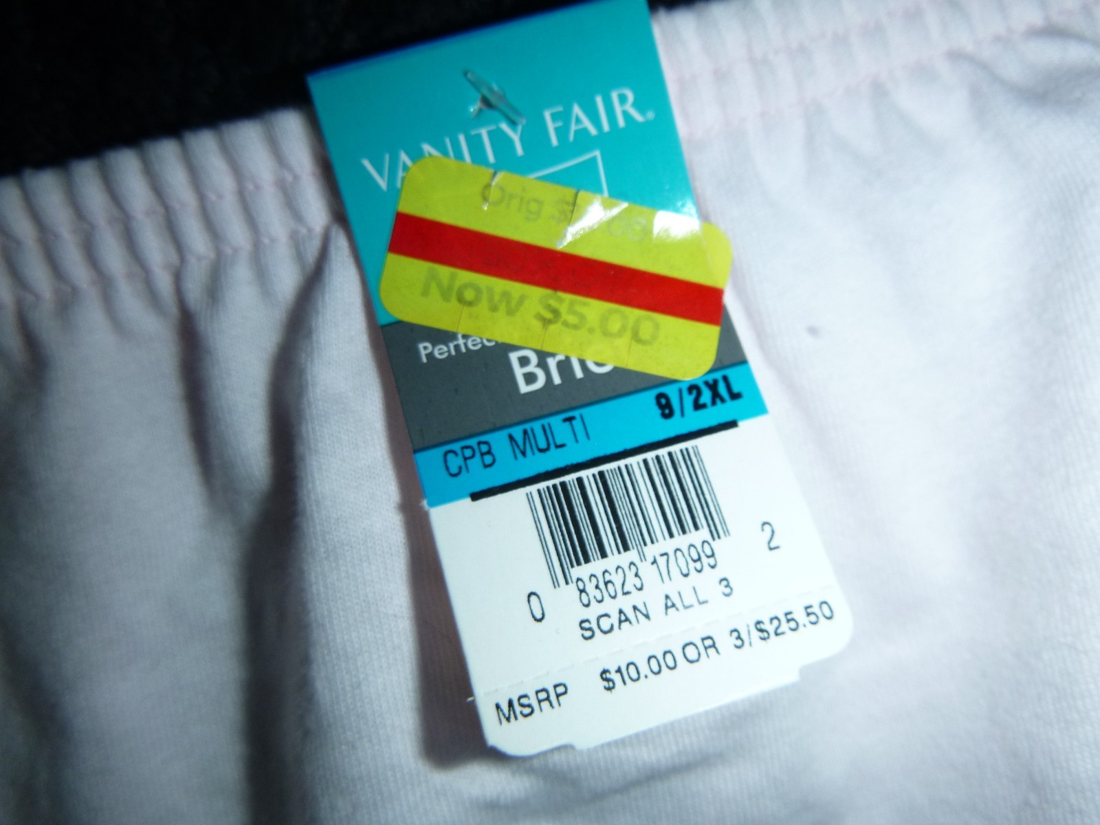 2 NWT Vanity Fair Perfectly Yours Cotton Brief #15319 pink & Blue Sz 9 / 2XL
