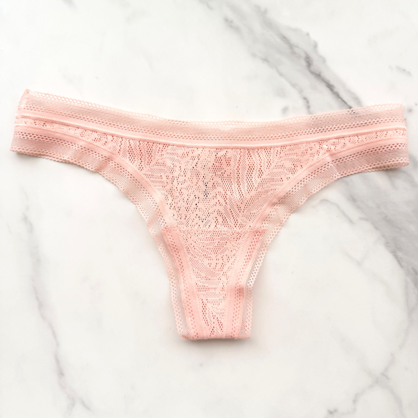Soma Stretch Lace Thong Panty Apricotta Size XS/M/L/XL