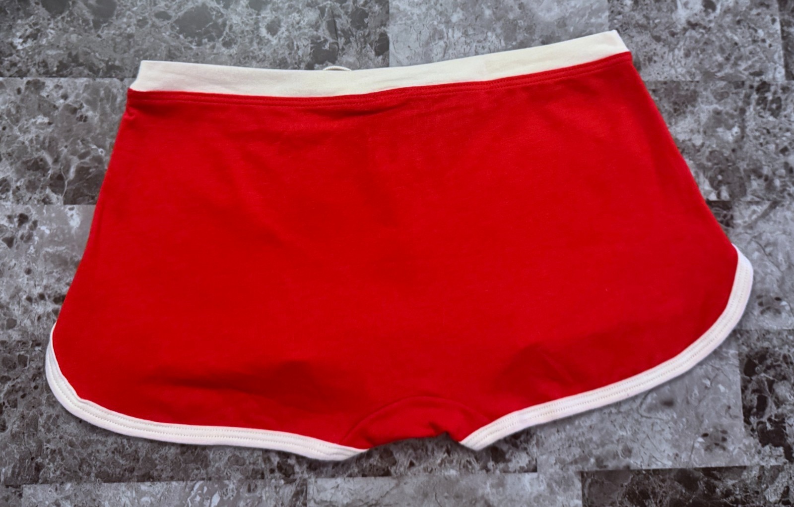 NWT VICTORIA’S SECRET PINK RED WHITE LOGO CURVED HEM DORM BOYSHORT PANTIES