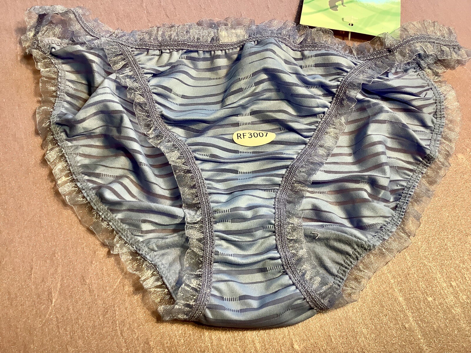 Women Panties Bikinis CAPRICIA O’DARE size L/7 Striped Transparent W/decoration