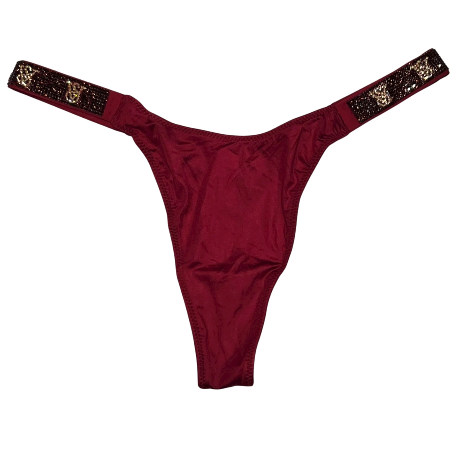 NWT VICTORIA’S SECRET Very Sexy Thong Sz XS-S-M-L-XL Red Purple Burgundy Bling