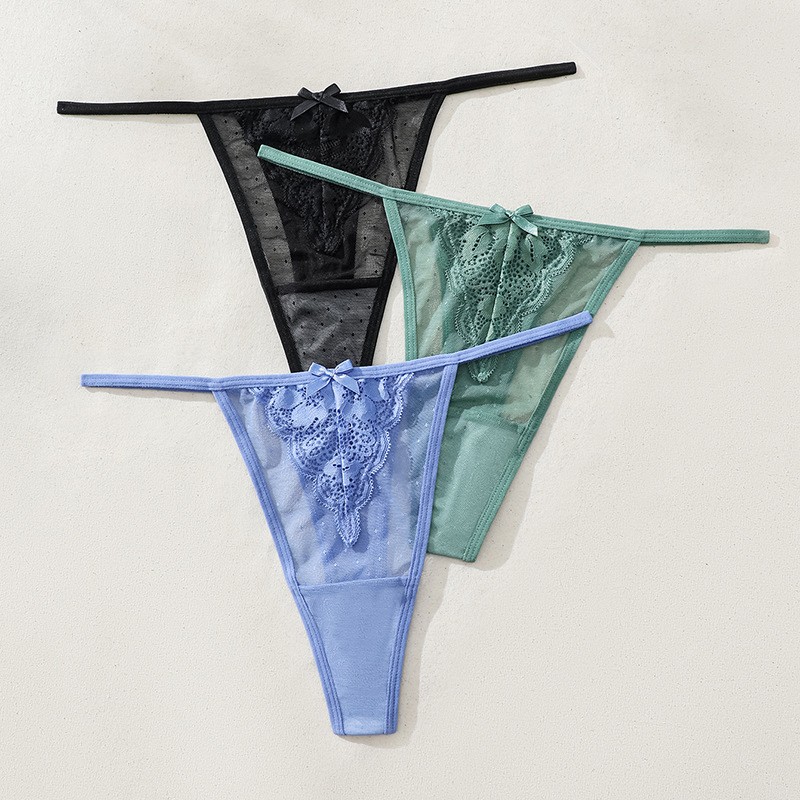 3PCS/LOT Sexy Womens G string Thongs Panties Underwear Sheer Lingeries Bikinis
