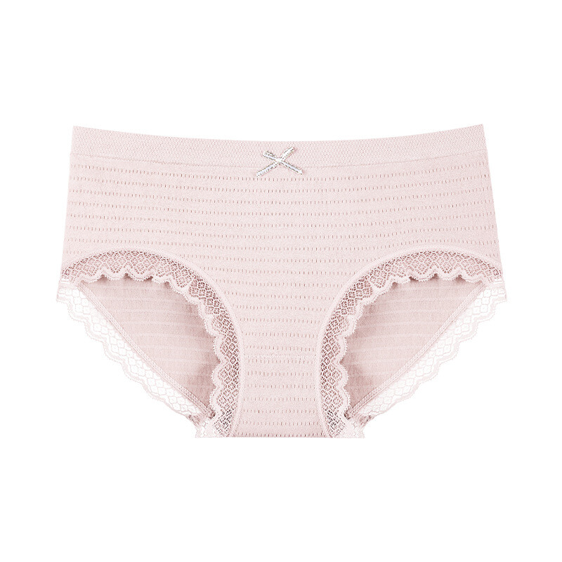 Women’s Solid Color Breathable Graphene Skin-Friendly Seamless Mid Waist Panties