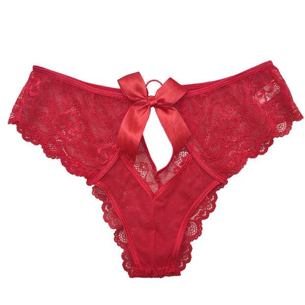 Women Sexy Lace Panties Bow Underwear G-String Thong Sheer See Through Lingeries