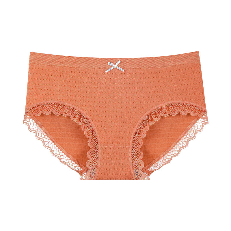 Women’s Solid Color Breathable Graphene Skin-Friendly Seamless Mid Waist Panties