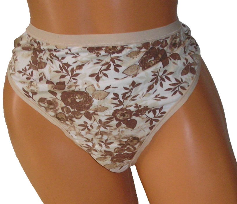 Panties Lingerie Ambrielle Brown Floral Thong, 3X Adult Gift
