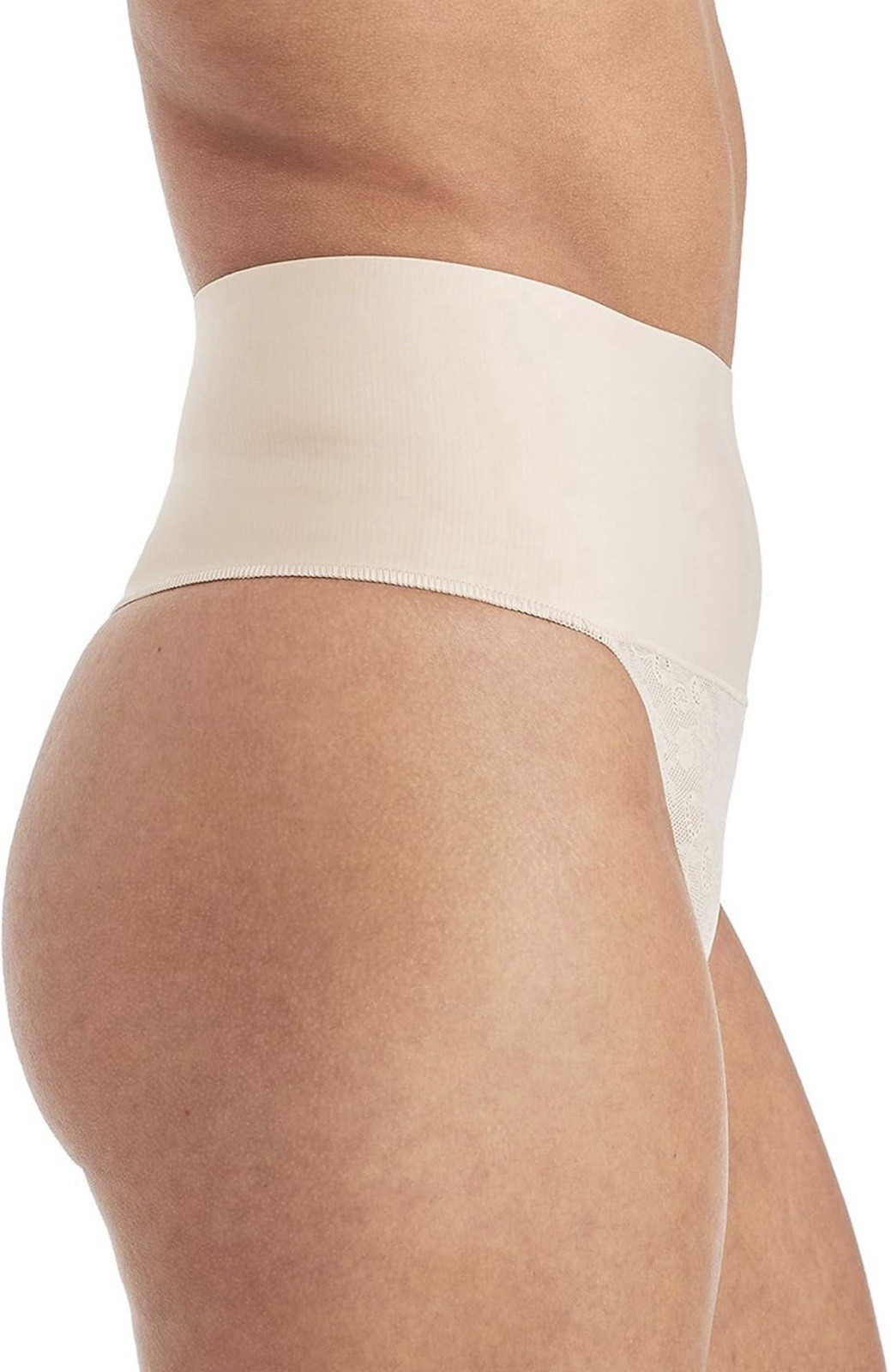 Maidenform Tame Your Tummy Lace Thong Panty Underwear Women’s Size M Beige
