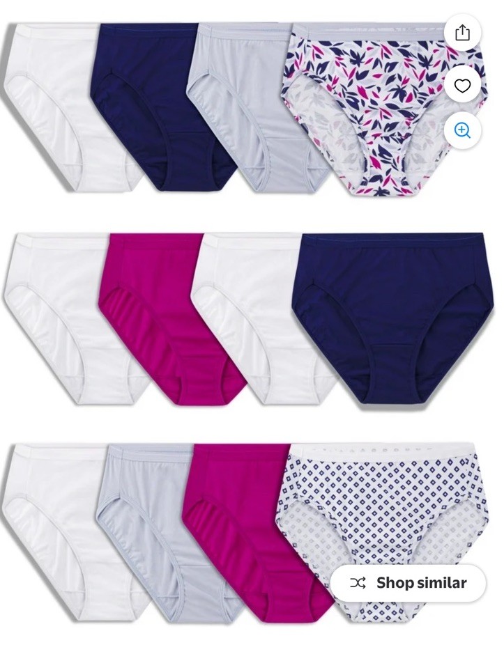 Fruit of the Loom Women’s Eversoft Breathable Cotton Hi-Cut Underwear 12-Pack 7