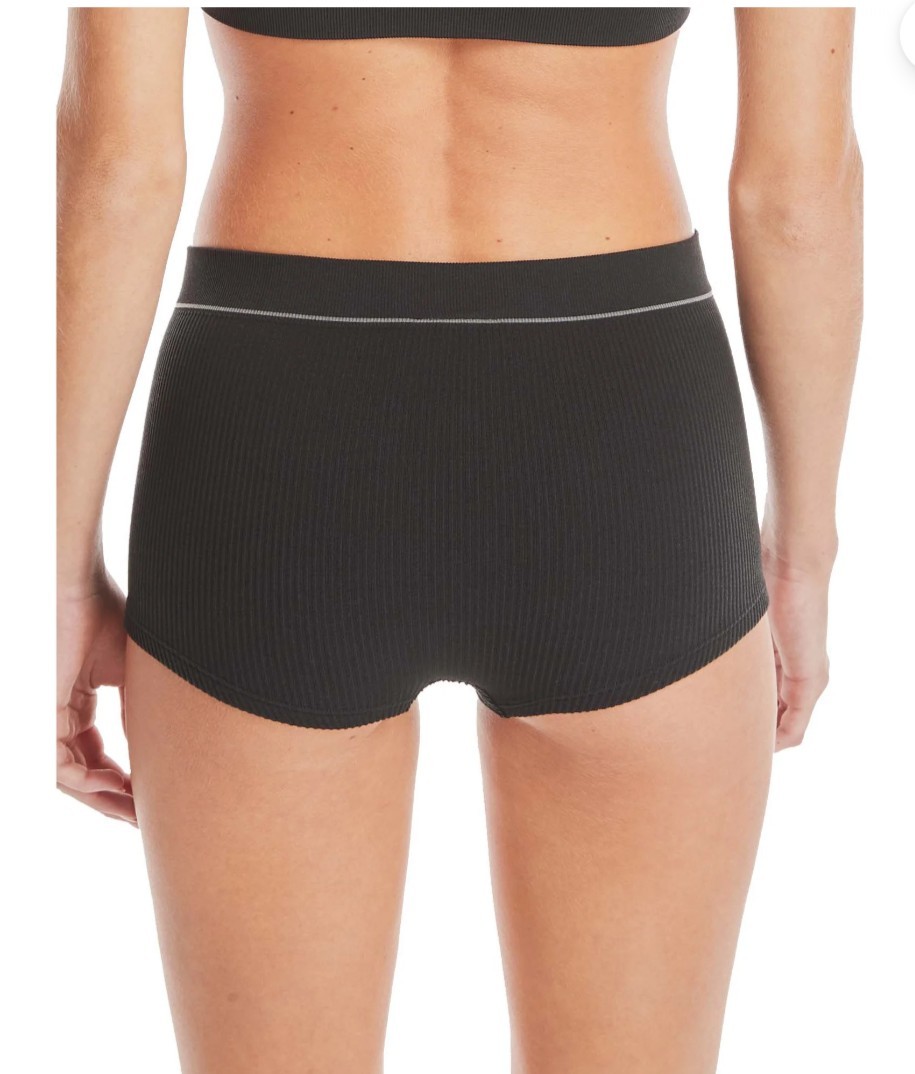 Hanes Women’s Boyshort Panties Ribbed Solid 3-Pack M Black Beige