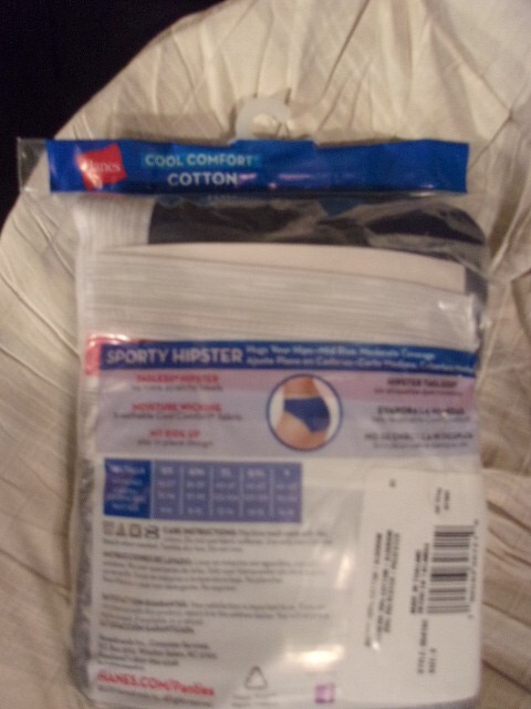 5 PR LADIES~HANES~HIPSTERS~TAGLESS~WICKING COOL COMFORT COTTON PANTIES~SZ 9
