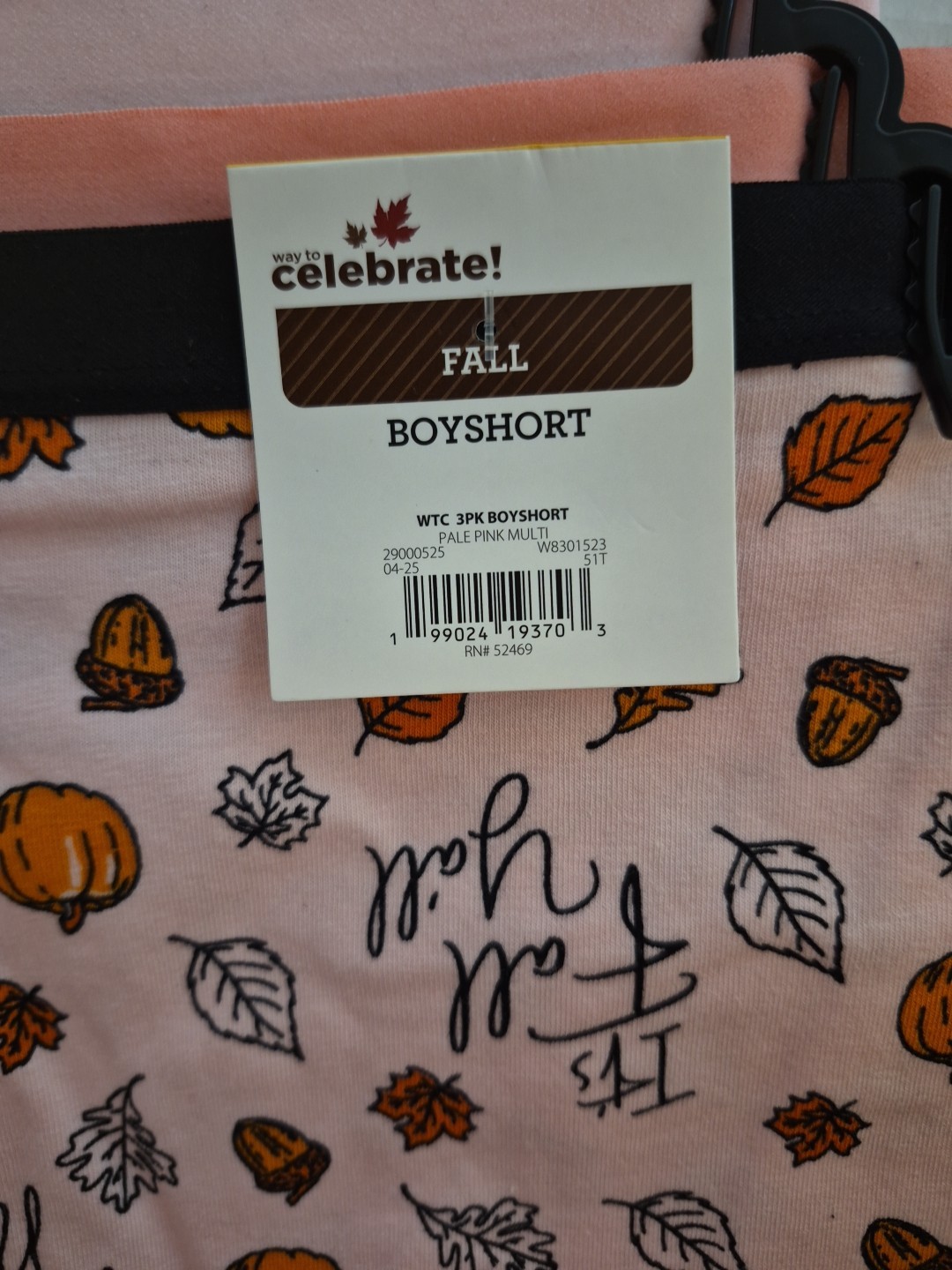 Fall Themed Women’s Boyshorts 3-Pack Size Large 12-14 New!