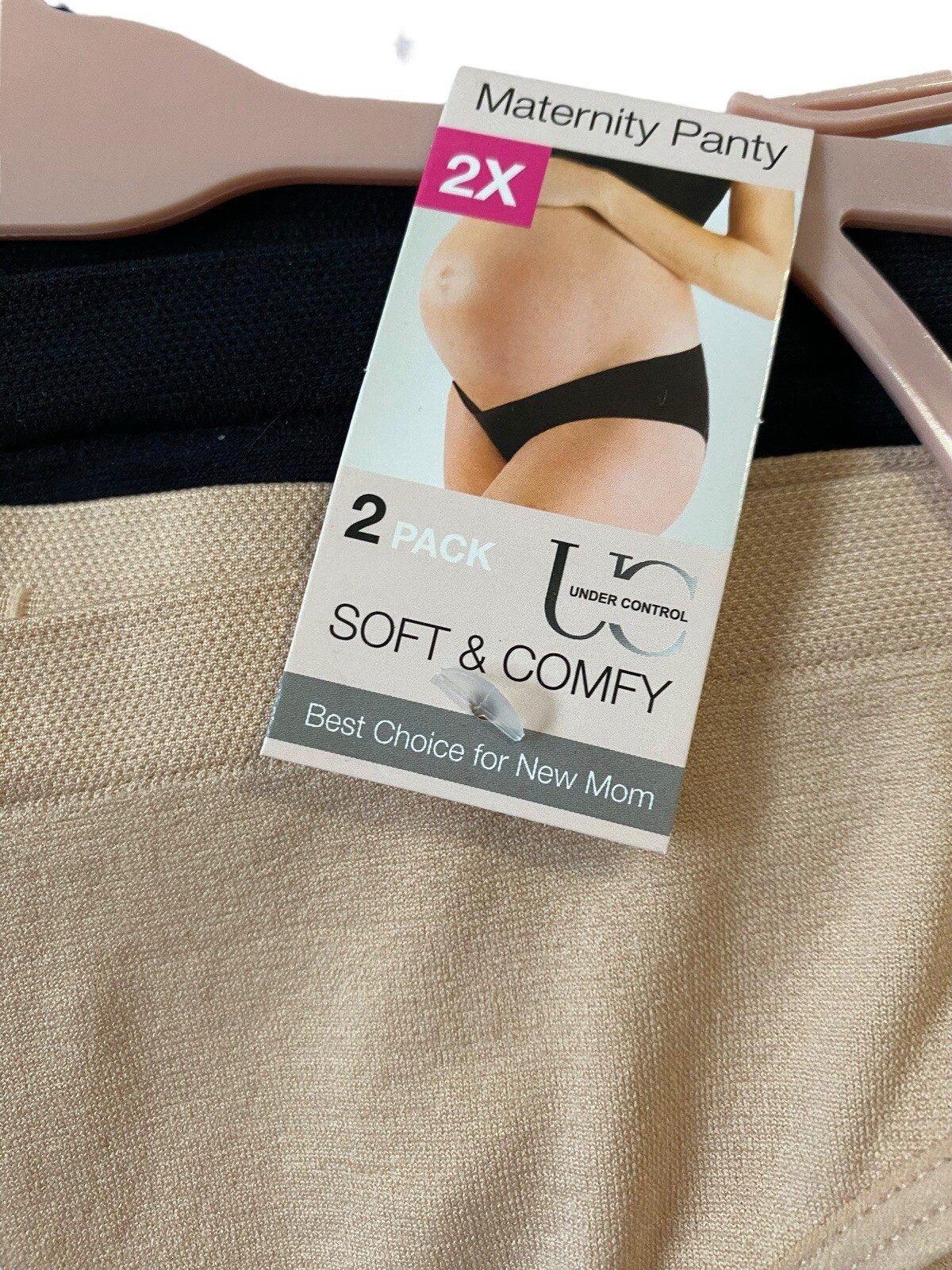Under Control Maternity Panties 2 Pack Nude and Black Size 2X- NEW