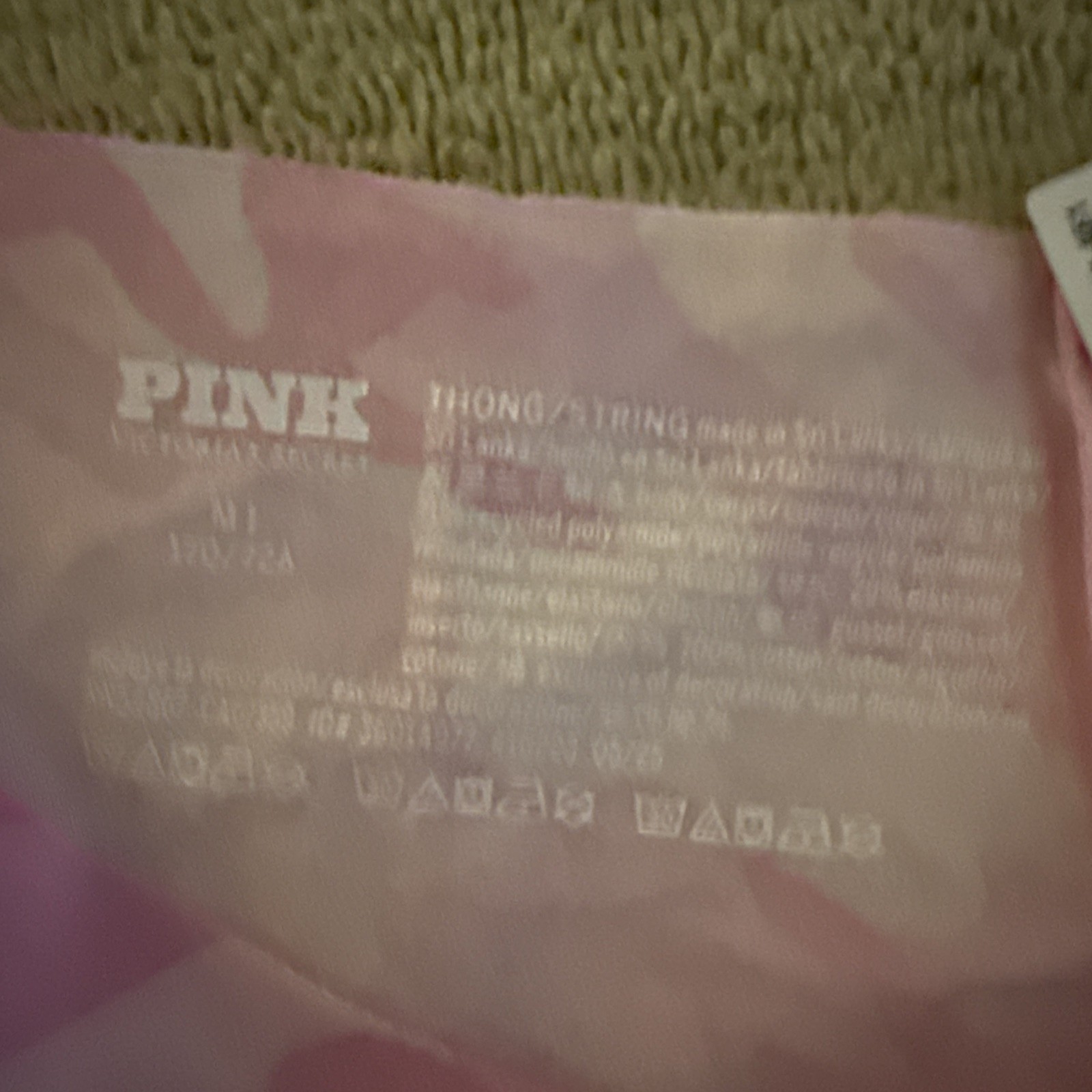 Pink By Victorias Secret Medium Pink Camo Noshow Thong Panties