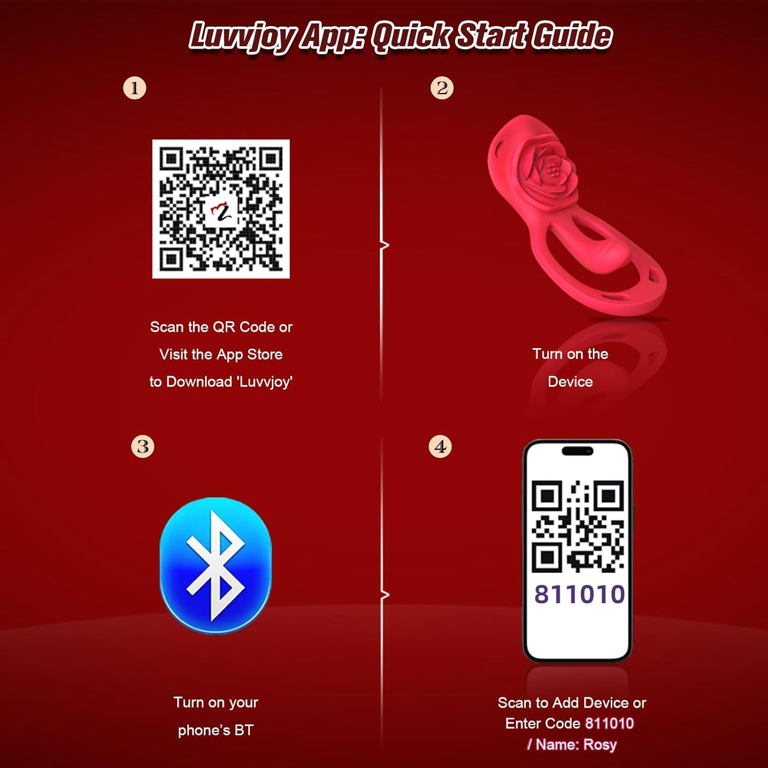 Rose Mini Wearable Vibrator with Finger Stimulator, Hands Free Vibrating Strap o