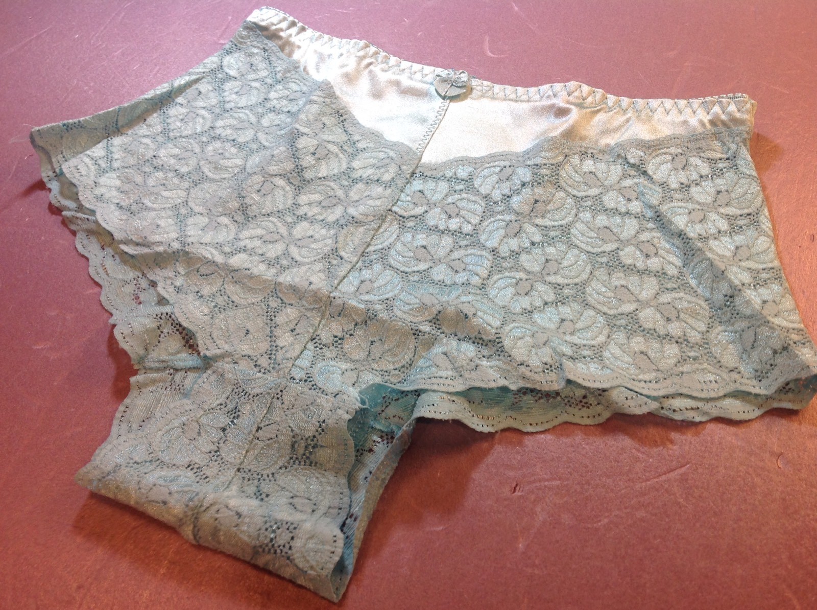 Women Panties,Bikini Briefs “Eva Cervantes” size L.sea Blue Fishnet Floral China