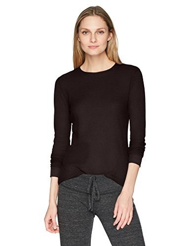 Women’s Thermal Waffle Top Sleepwear, Black soot, X-Large