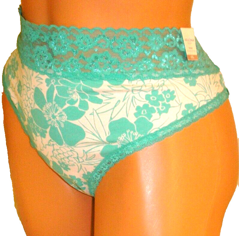 Panties Lingerie Arizona Body Green Floral Organic Cotton Thong XXL Adult Gift