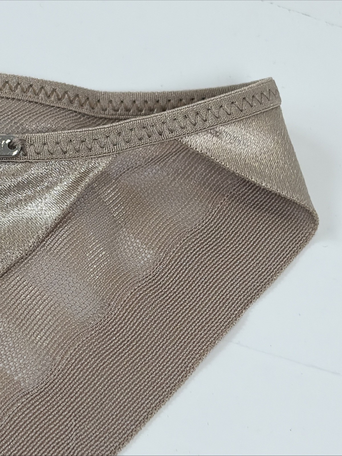 Savage x Fenty Show N Tell Stripe String Bikini Stone Beige Brown Size XL