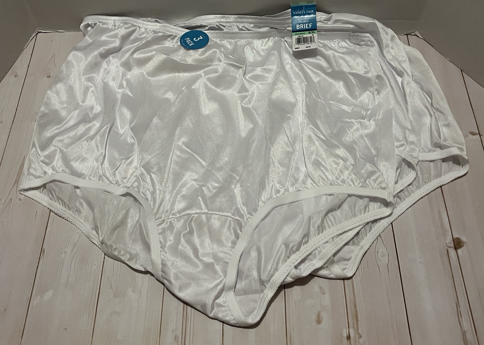 NEW 3 pair size 8 XL Vanity Fair Perfectly Yours brief panties white nylon