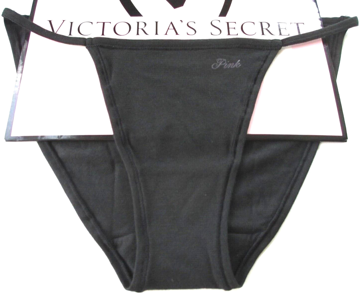 VICTORIA’S SECRET PINK Cotton String Bikini Panty S M L XL Black NWT VS