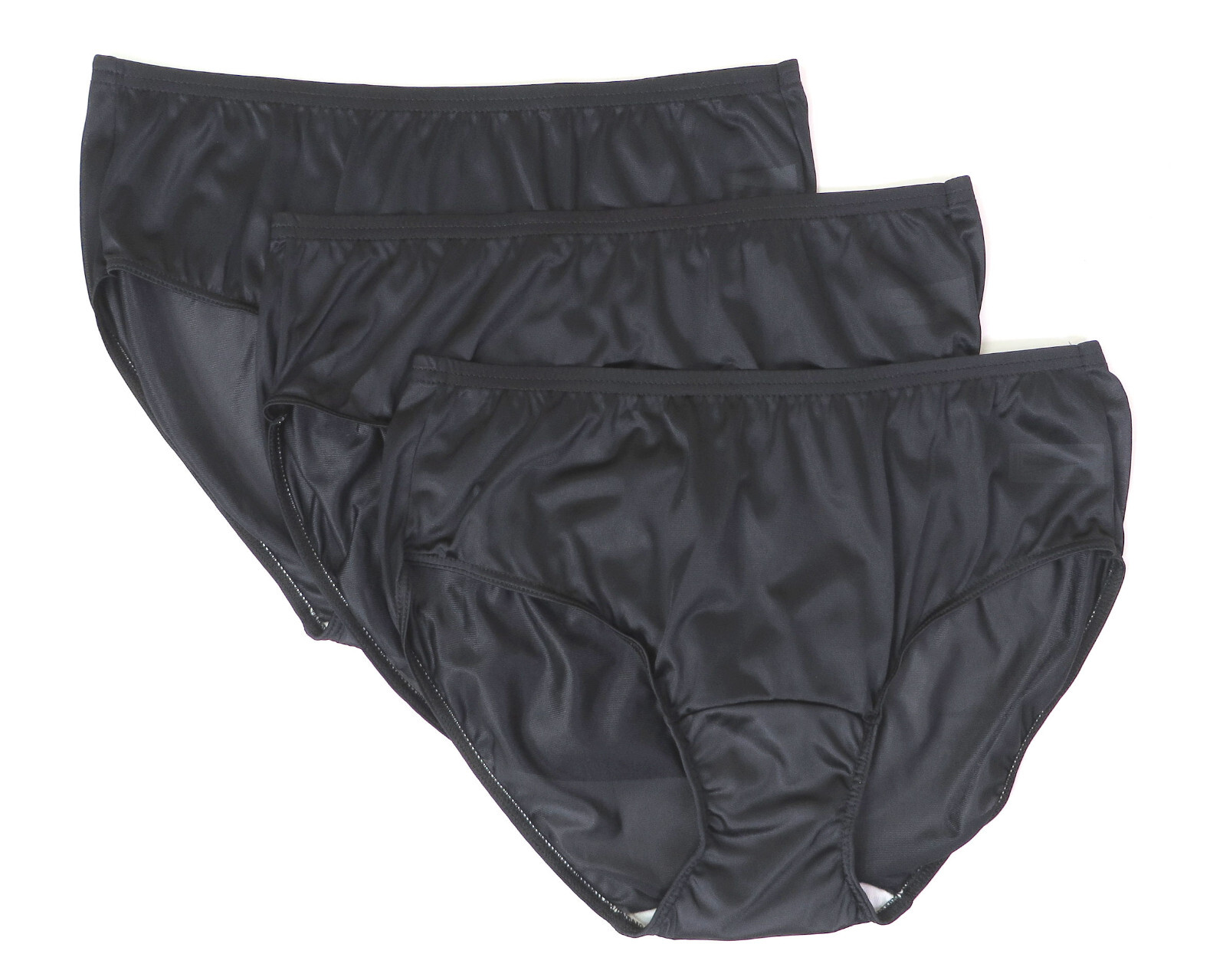 Shadowline Panty Women’s Hipster Nylon Full Seat No Ride Underwear 3-Pack Black