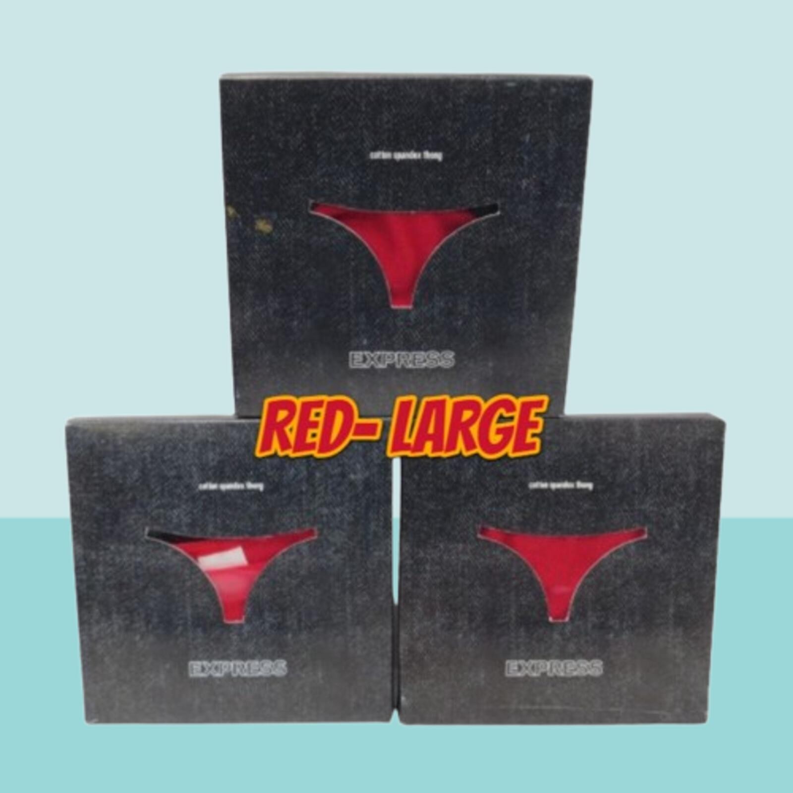 EXPRESS INTIMATES COTTON SPANDEX THONG PANTY RED SIZE LARGE BOXED LOT OF 3