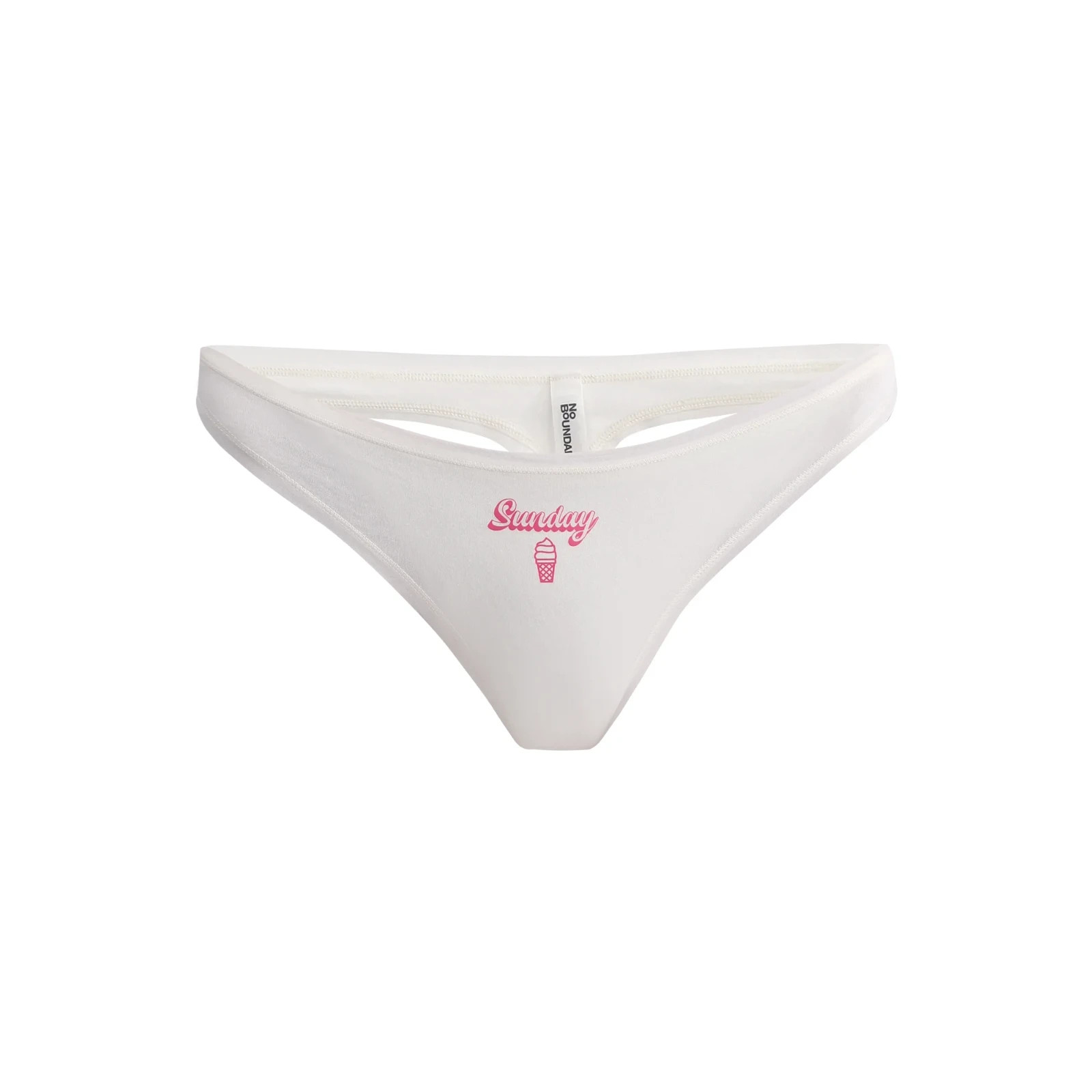 No Boundaries Women’s 7 Pack Cotton Thong Panties, Assorted Colors Size S(4/6)