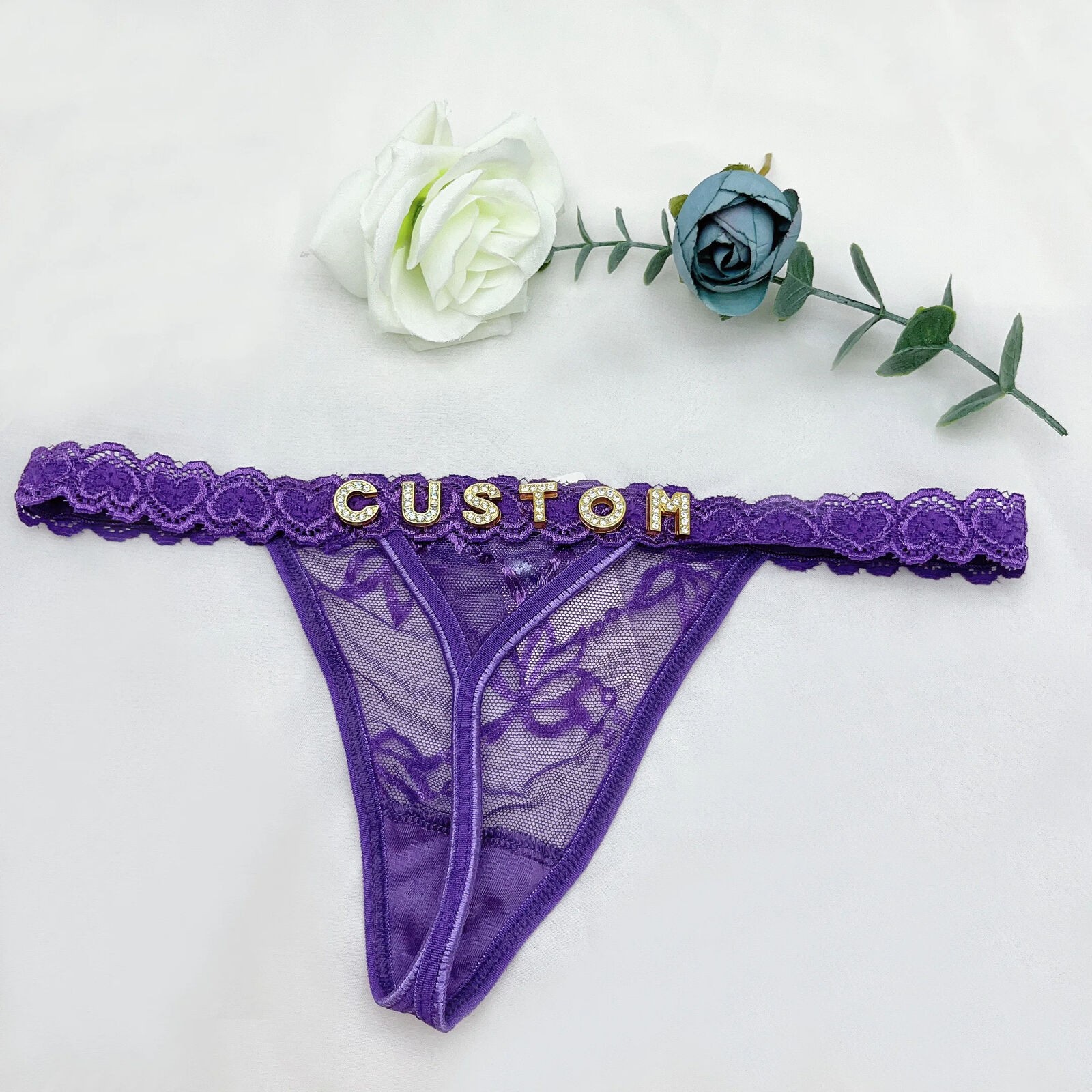 Custom Thong Panties G-string FAGGOT Underwear Bikini Lace BF Name YES DADDY V4