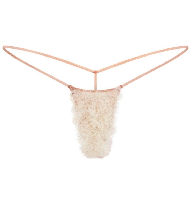 SKIMS Faux Hair Micro String Thong – SIENNA BLONDE CURLY Small New