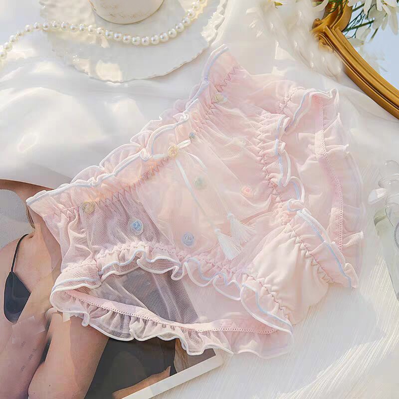 Japanese Sweet Girls Lady Transparent Panties Brief Mesh Lolita School Underwear