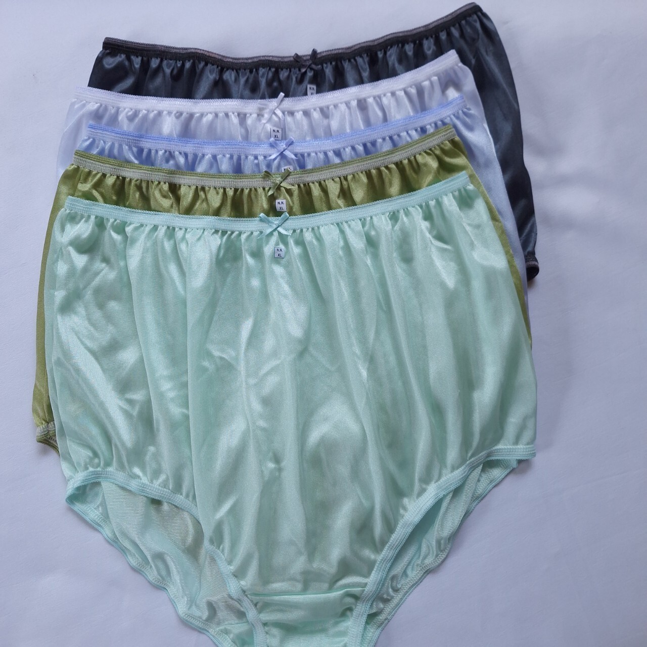 5 Large Underwear Soft Silky Nylon Smooth Briefs Woman Man High Waist 42″-50″